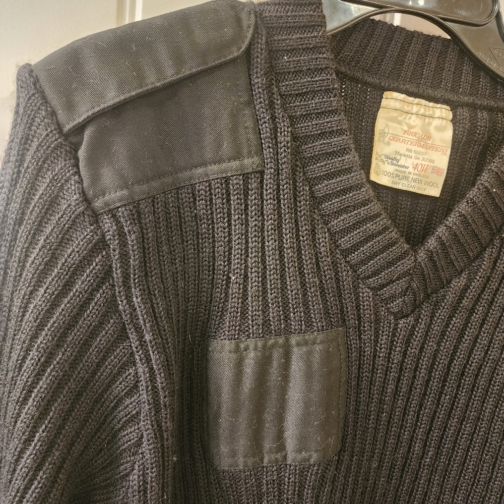 Brigade Quartermasters 40W Woolly Pully Sweater | Made in England | Black - Picture 2 of 4